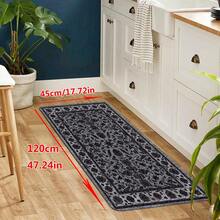 1入組幾何圖案印花水吸收防滑水晶絨涤紗矩形地墊，適用於廚房客廳門廳，多功能地毯 - 彩色 - 查看 5