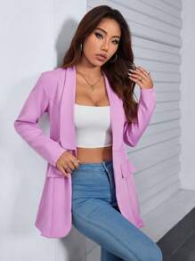 Women Blazers - Lilac Purple - View 1