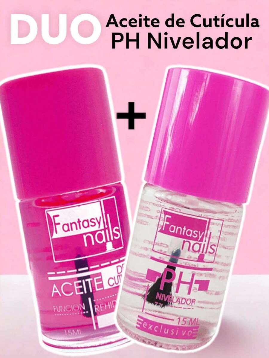 Duo 2 Basics Cuticle Oil + PH Leveler For Nail Application - Pink - View 1