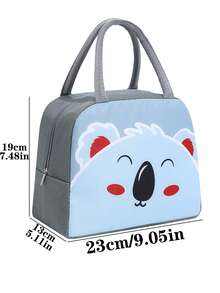 1 件牛津布便携式冰袋保温袋加厚铝膜午餐盒袋学生便携式卡通便当袋返校午餐套装学校用品午餐盒袋家庭必需品返校用品 - 淺灰色 - 查看 3