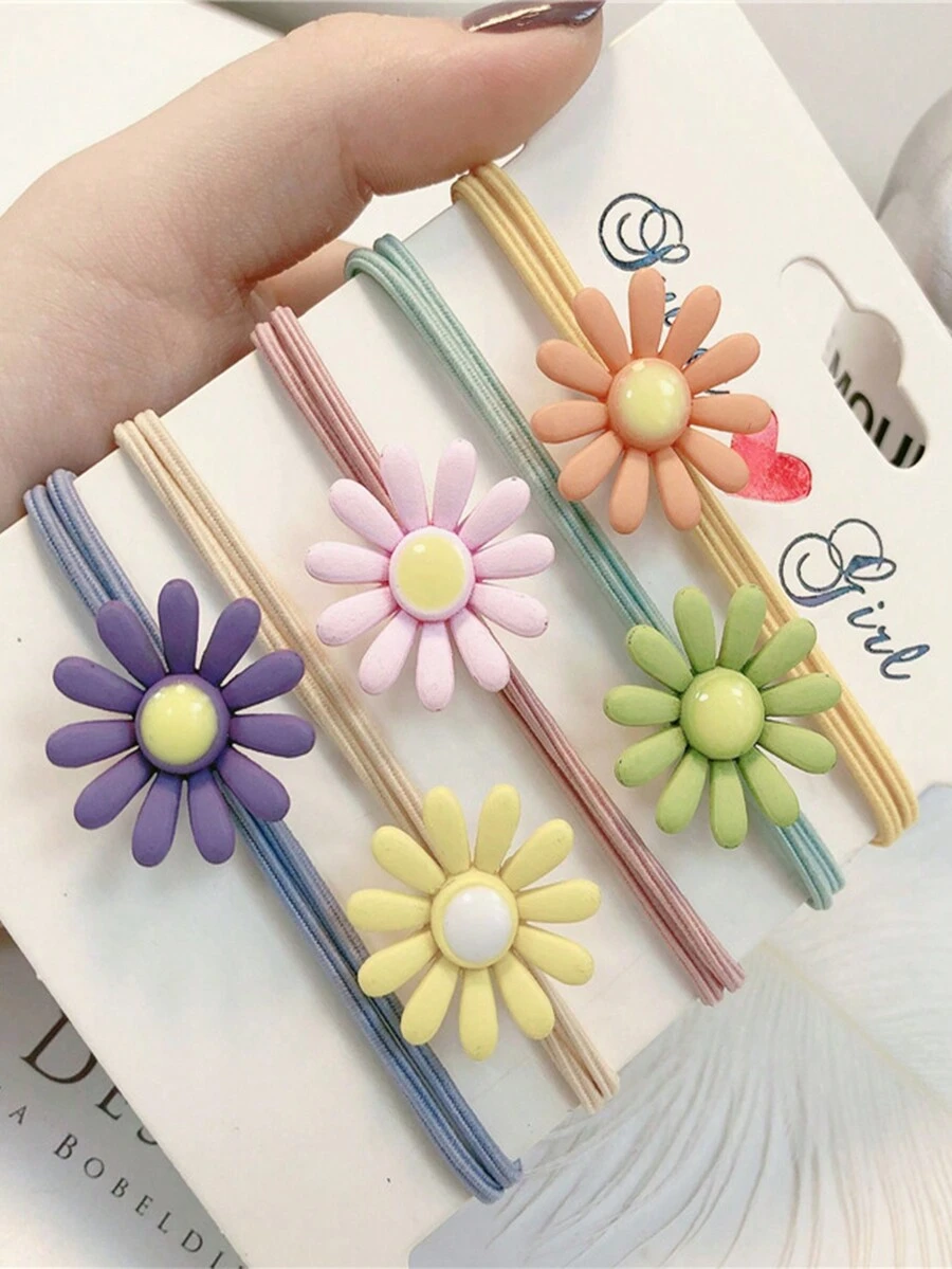 5件装韩版手链头绳两用红网红ins花朵发圈可爱弹力发圈发饰女