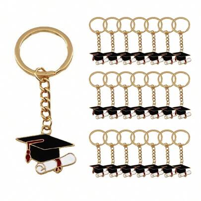20pcs/10pcs Unisex Graduation Gifts Graduation Cap Key Chain/Chain, Alloy Material, Inspirational Text, Suitable For July Graduation, Back To School Gifts, Graduation Party Favors, Backpack Decorations, Phone/Car Key Chains, Teacher's Day Gifts, Best Friend Gifts, Student/Teacher/Classmate Keepsakes Car Accessories Bag Charm Cute Goth Y2k Bag Accessories Lanyards With Id Holder Car Accessories Bag Charms Christmas Car Sister Gift Ideas Gifts For Mother, Father, Graduation, And Teacher