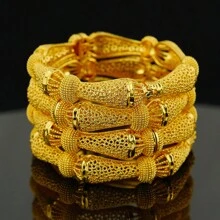 1/2/4pcs Dubai Women Bracelet Gold Bracelet Saudi Arabia Bracelet Wedding Bride Jewelry African Birthday Gift