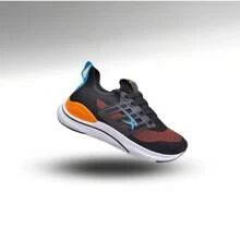 Tênis Masculino Esportivo Dia a Dia Academia Corrida Caminhada Trabalho e lazer - Preto Laranja - Visão 8