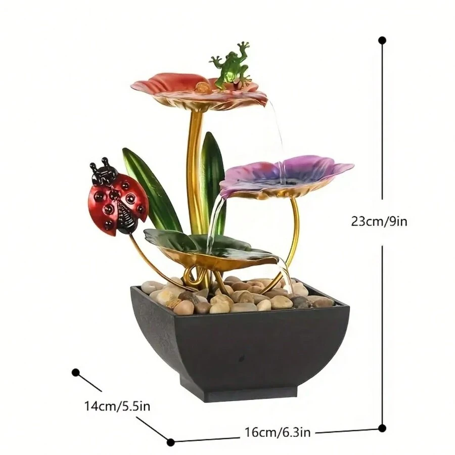 1 Set 3 Tier Mini Indoor Fountain With USB Powered Pump, Deep Basin ...