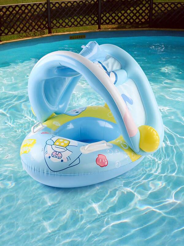 1 pieza Anillo inflable con forma de animal y sombrilla, elemento imprescindible para recreación en verano en la playa, piscina, fiestas, tomar el sol
