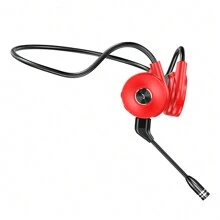 Auriculares corrientes estéreo verdaderos de la conducción ósea del oído abierto que conducen en bicicleta con el micrófono - Rojo - Ver 1