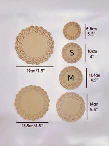 48pcs/Set Hollow Out Baking Dessert Parchment Paper, Brown Round Cupcake Paper Mat For Kitchen Air Fryer Kitchen Air Fryer Liners Air Fryer Paper Airfryer Air Frier - Khaki - View 5