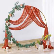 1pc Elegant Sheer Wedding Arch Background Curtain Indoor And Outdoor Decoration