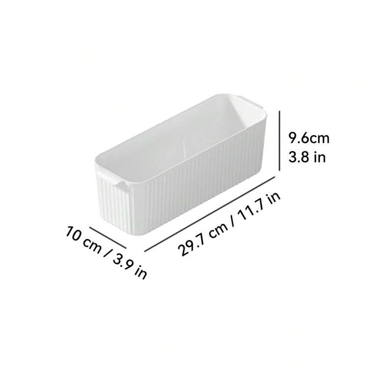 1/2/3pcs Multifunctional Plastic Storage Box With Handle, Stackable Bathroom Cosmetics Storage Box, Cabinet Storage Container For Food, Snack & Fruit, Kitchen Sauce Bottle & Seasoning Jar Storage Basket, Refrigerator Storage Organization, Space Saving, Suitable For Student And Adult Use In Home, Kitchen, Bathroom, Bedroom, Dorm, Office - White - View 15