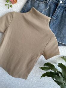 Women T-Shirts - 卡其色 - 查看 2