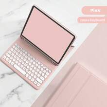 Không dây Bàn phím Tương thích với iPad 10,2 8 2022 10.9 Inch Không khí 5 Không khí 4 3 Che phủ Không khí 3 11 Loại vỏ Gấp lại Đứng Viên thuốc Bluetooth Bàn phím - Hồng - Xem 9