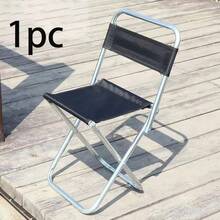 1pc Foldable Outdoor Portable Stool With Backrest - Multicolor - View 6