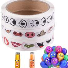 3000 pièces Autocollants pour les yeux, autocollants pour les yeux noirs et blancs et colorés, autocollants adhésifs, accessoires artisanaux DIY - les yeux, le nez, la bouche - Voir 1
