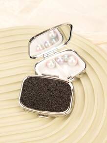 GLITZER-LEDER-ORGANIZER-BOX: Glänzendes Design, tragbare Organizer-Box mit 2 Fächern, kann auch als Schmuckorganizer und Schminkspiegel verwendet werden. Das perfekte Geschenk für Geliebte, geeignet für Mütter, Tanten, Großmütter, Töchter, Nichten, Schwestern, Bräute, Brautjungfern und mehr. Ideal für Feiertage, Geburtstage, Hochzeiten, Muttertag und Valentinstag