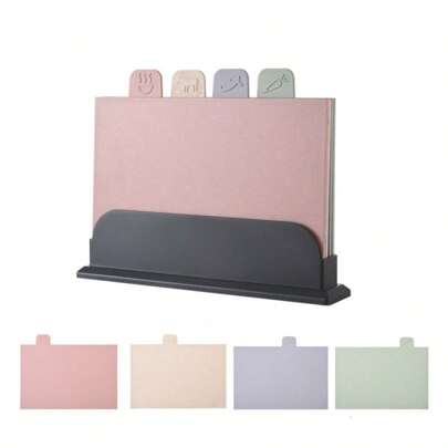 4pcs/Set, Household Kitchen Cutting Board, Fruit And Vegetable Classification Cutting Board Set, Cutting Board With Base, Plastic Cutting Board Set, Home Kitchen Supplies