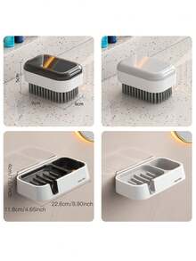 1 Hộp Xà Phòng Hai Lớp Không Khoan Có Chức Năng Thoát Nước Đĩa Xà Phòng Cho Bồn Rửa Nhà Tắm Và Bàn Chải Đánh Răng - Nhiều màu - Xem 5