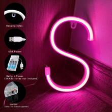 1 pieza Lámpara con letra LED encendida, decoración romántica de propuesta rosa con luz de neón, decoración de escritorio o de pared, luces de palabras DIY alimentadas por USB o batería como LOVE, HAPPY BIRTHDAY, MARRY ME, MERRY CHRISTMAS, adecuada para habitación de niña, dormitorio, bar, camping, fiesta de cumpleaños, San Valentín, boda, regalo de Navidad - Blanco - Ver 18