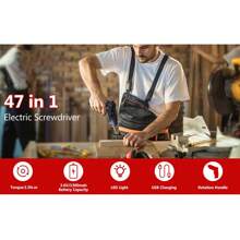 Destornillador eléctrico plegable mini recargable USB, Taladro inalámbrico doméstico con puntas de destornillador, adecuado para proyectos de bricolaje en el hogar