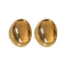 2pcs Women Gold Big Earrings, Sophisticated And Unique Design, Minimalist And Luxury Metal Silver Ear Studs, Fashionable And Elegant Suitable For Various Occasions.