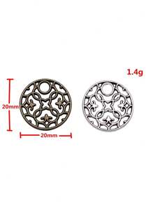 20 stuks 20x20mm geometrische ronde bloemschijfbedels voor het maken van oorbellen, sieraden maken, doe-het-zelf handgemaakte knutselspullen