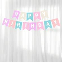 1set Gold Foil Happy Birthday Banner, Birthday Party Decorations, Triangle Flag Bunting For Party Props And Supplies,Christmas