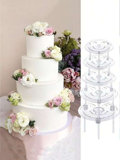 1 套透明多层蛋糕支架，带多层蛋糕垫，圣诞节