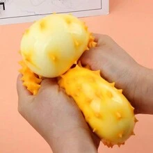 2pcs Cute And Creative Durian Shaped Stress Relief & Venting Fruit Handheld Squeeze Tofu Toys, Give Kids A Fun Holiday Gift - Random - View 8