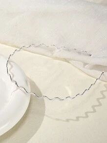 1 pieza Aro metálico ondulado para el cabello, diadema de mujer simple y versátil para lavarse la cara, diadema de metal sólido para maquillaje, máscara, diadema, diadema, aro para el cabello