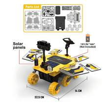 一個兒童用太陽能驅動的DIY蒸汽機火星車科學模型玩具 - 黃色 - 查看 2