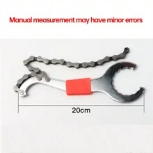 Herramienta de reparación multifunción 3 en 1 para bicicleta: extractor de pedalier, extractor de piñon libre y llave de cadena para bicicleta de montaña - Plateado - Ver 3