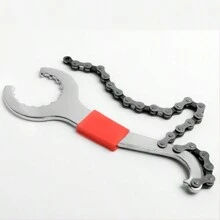 Herramienta de reparación multifunción 3 en 1 para bicicleta: extractor de pedalier, extractor de piñon libre y llave de cadena para bicicleta de montaña - Plateado - Ver 7