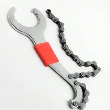 Herramienta de reparación multifunción 3 en 1 para bicicleta: extractor de pedalier, extractor de piñon libre y llave de cadena para bicicleta de montaña - Plateado - Ver 6