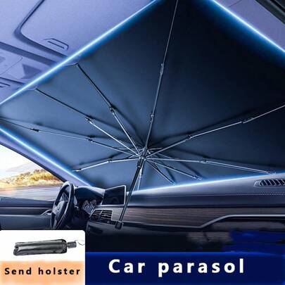 مظلة حماية شمسية للسيارة لحماية من الشمس، وللتظليل في فصل الصيف، وحماية داخلية لزجاج السيارة من الرياح كإكسسوار للحصول على تظليل تلقائي للسيارة