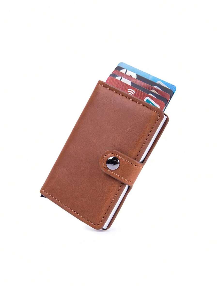 One Piece Men Portable Card Holder With RFID Function, Metal Wallet For