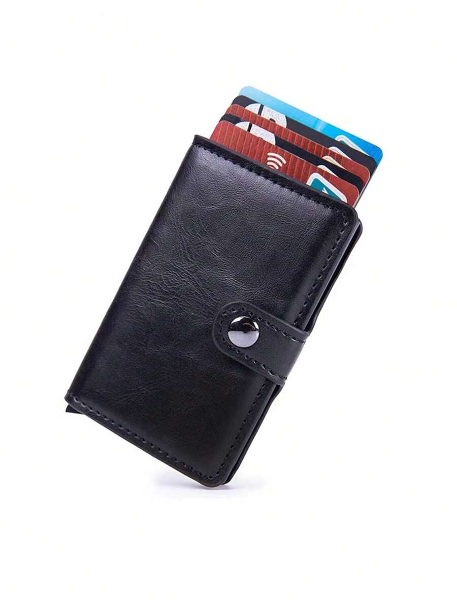 One Piece Men Portable Card Holder With RFID Function, Metal Wallet For