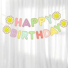 1set Gold Foil Happy Birthday Banner, Birthday Party Decorations, Triangle Flag Bunting For Party Props And Supplies,Christmas