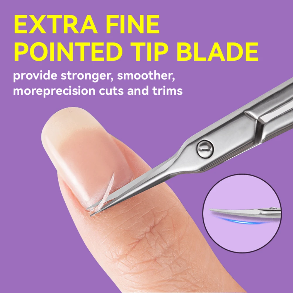 Stainless Steel Curved Tip Cuticle Scissor And Nail Clipper For