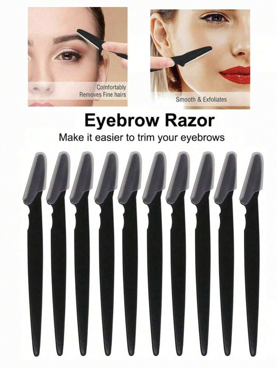 5pcs-15pcs Dermaplaning Tool - Razordermaplane Razor For Women Face Multipurpose Eyebrow Razor & Face Shaver For Women With Precision Covers Dermaplane,Makeup,Cheap,Room Decor,Vanity,Travel,Bedroom,Makeup Accessories,Eyebrow Razor,Cheap,Stocking Stuffers,Makeup,Makeup Tools,Cheap Stuff,Gifts,Gifts For Women,Christmas Gifts - Black - View 1