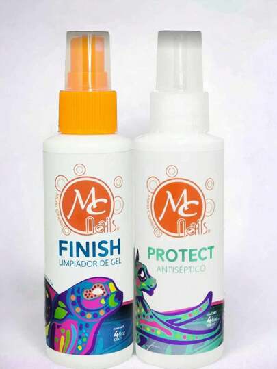FINISH + PROTEC  Pack Solucion Antsptc + Finish Limpiador , Uñas McNails