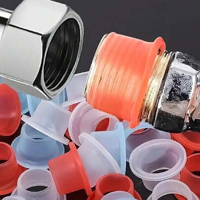 10 piezas de juntas de silicona a prueba de fugas de color aleatorio para grifos y válvulas triangulares, tapón para prevenir goteo y fugas en tubería de goma