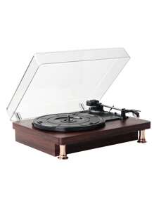 Tocadiscos Vinilo Vintage Portátil Bluetooth - Negro - Ver 1