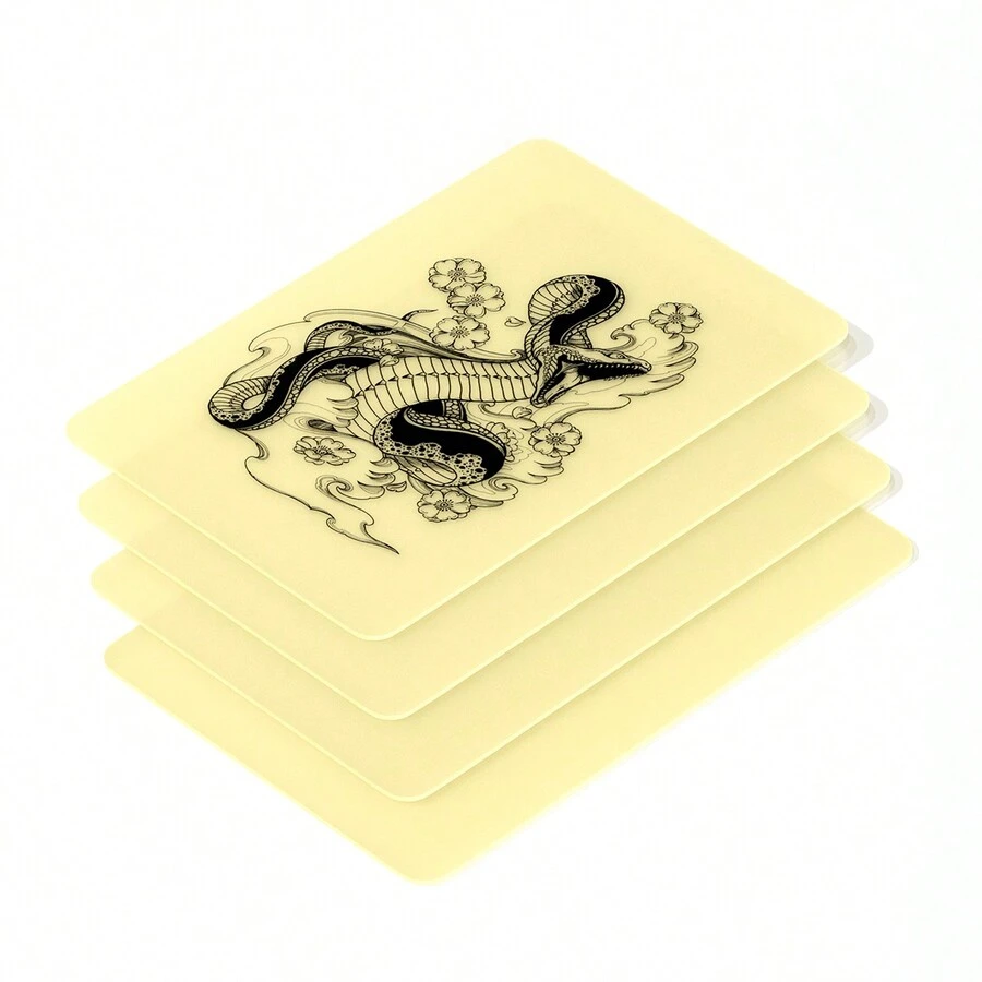 5 CÁI Thực hành xăm hình trống trên da - Bộ da thực hành hình xăm hai mặt 6 "X8" Miếng đệm silicon Xăm thực hành microblading Da cho người mới bắt đầu (Độ dày 0,12CM) - Màu vàng - Xem 1