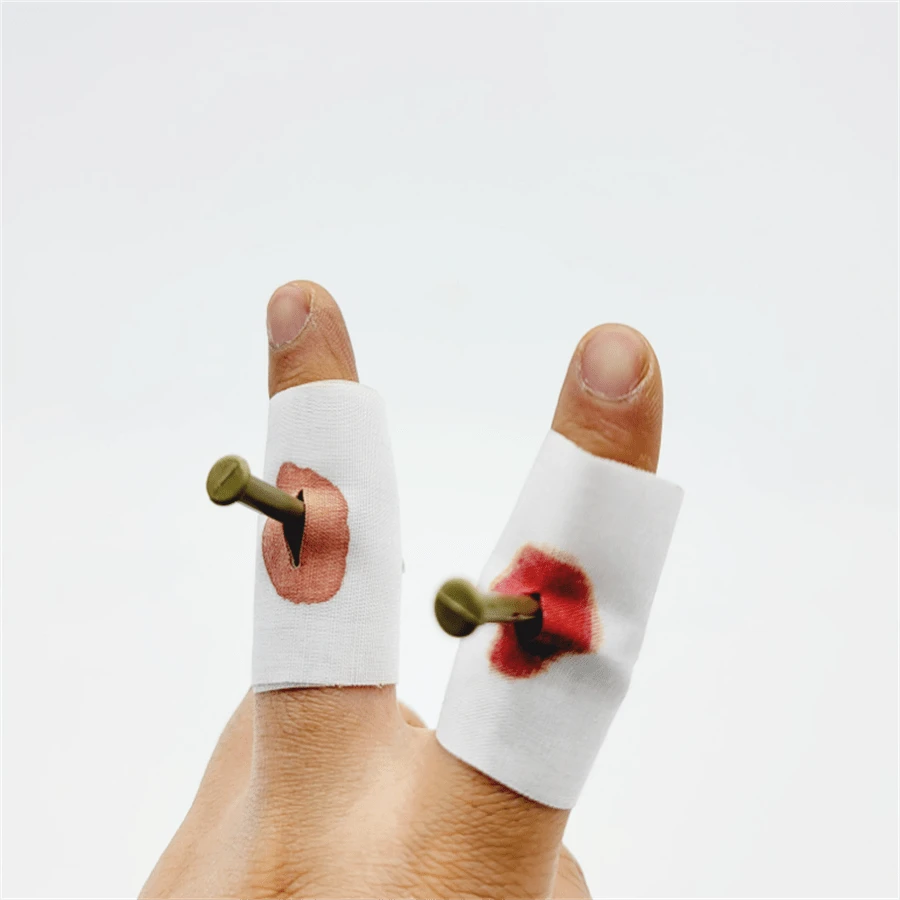 Finger Spike Prank Toy, Novelty Magic Trick Gold-Topped Prop For Piercing Finger, Perfect For Scaring And Joking Around - White - View 1