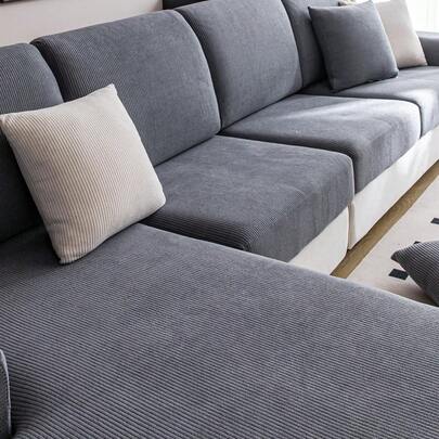 1pc Waterproof Elastic Four Seasons Sofa Cushion Cover, Modern Simple-Style Anti-Slip Sofa Cover For Living Room, Suitable For L-Shaped Sofas And 1/2/3/4-Seater Sofas