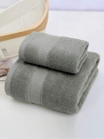 1条纯色毛巾布面巾或浴巾，成人日常吸水毛巾套装，男女通用家居必备浴室装饰秋季装饰返校季美容院家用浴室淋浴毛巾，适用于美容院、酒店、运动、家居必需品、毛巾、护肤浴巾