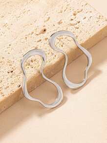 2 piezas Pendientes de diosa con diseño de línea asimétrica simple para uso diario y accesorios de moda