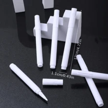 12 支白色液体粉笔记号笔（12 支装） - 无尘易擦除配方 - 非常适合教师、教室和演示板、黑板灯板笔、玻璃陶瓷皮革可擦除记号笔 - 白色 - 查看 6