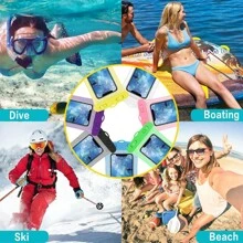 1入組透明手機氣墊防水袋，適用於游泳、防潑水、防跌落手機袋、觸摸屏幕、戶外手機保護殼（配帶掛繩）泳池袋 - 黃色 - 查看 8