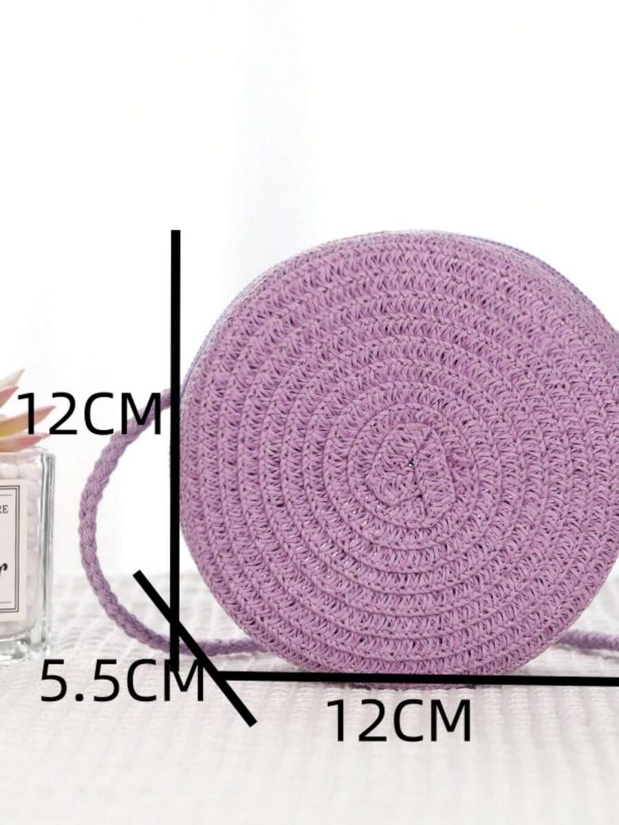 A Girl Cute Woven Bag, Crossbody Bag, Mini Wallet & Hat Set, Perfect